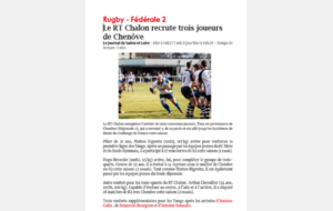 Article le Journal de Saône et Loire 2 juin 2023