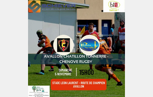 Match aller Avallon- Chatillon -Tonnerre Rugby - CRC 5 novembre 2023
